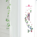 4 Metal Tubes Flowers Wind Chime Garden Door Windows Hang Ornament (Red)