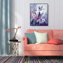 Frameless Painting By Numbers DIY Purple Butterfly Flowers Hand Painted Picture
