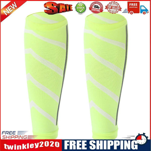 Leg Calf Shin Splints Support Running Athletics Compression Sleeves (Green)