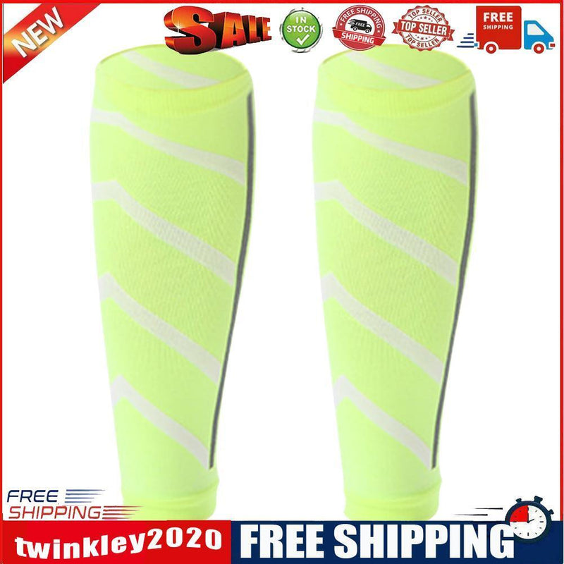 Leg Calf Shin Splints Support Running Athletics Compression Sleeves (Green)
