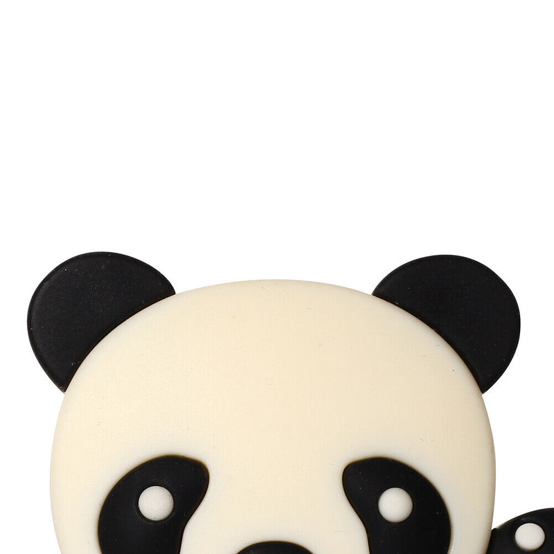 Baby Silicone Teether Cartoon Panda BPA Free Infant Chewing Toys (Black)