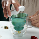 Glass Christmas Decorations Milk Cup With Cover Water Bottle Creative Mug
