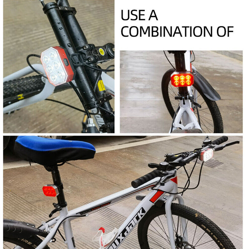 Rechargeable Bike Lights Set Bicycle Front Rear LED Tail Light Waterproof