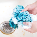 Retractable Kitchen Floors Cleaning Triangle Mop for Glass Wall (Blue) Newly