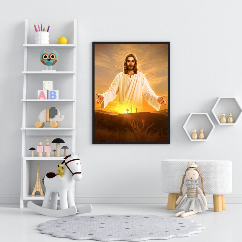 Frameless Oil Paint By Numbers Religious Jesus DIY Canvas Picture Craft