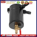 2-Port Baffled Oil Catch Can Tank Reservoir with Drain Valve Black Universa