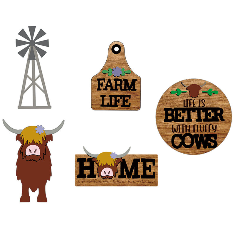 Wooden Farm Style Crafts Durable Tiered Tray Flat Decor Sign Holiday Party Gifts