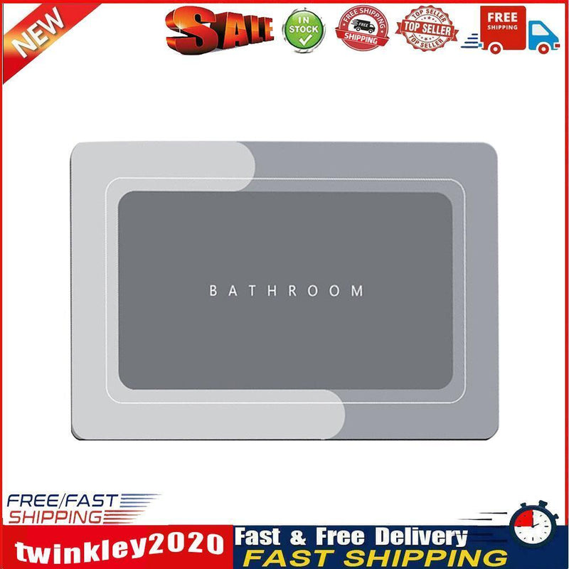 Water Absorption Non-slip Carpet Washable Floor Mat (Light Grey 40x60cm) Newly