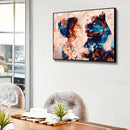 DIY Digital Picture Girl and Beast Frameless Painting By Number Set Handicraft