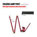 Folding Lamp Pole Camping Bracket Hook Outdoor Light Stand Tripod (Red)