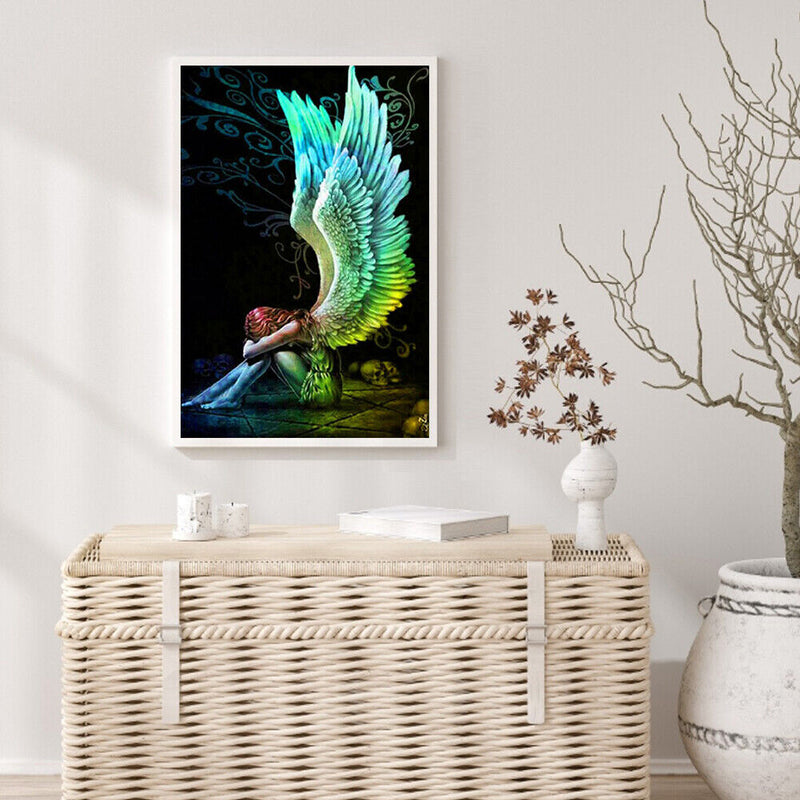 5D DIY Full Round Drill Diamond Painting Winged Angel Home Crafts Mosaic Kit