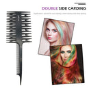 Tail Hair Dyeing Coloring Highlighting Comb Fish Bone Hair Brushes (Black) Newly