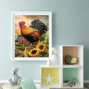 Full Cross Stitch 11CT Cotton DIY Rooster Counted Embroidery Hanging Painting