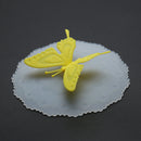 Cute Butterfly Silicone Cup Lids Anti-dust Leakproof Mugs Cover (Yellow) Newly