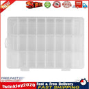 Adjustable 24 Compartment Plastic Storage Box Jewelry Earring Case Clear Newly