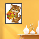 14CT Counted Cross Stitch Kits DIY Sunflower Cat Embroidery Home Needlework
