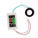 AC Digital Ammeter Voltmeter LCD Amp Volt Meter 100A 60-500V White