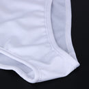 2017 Women V Neck one-piece Bandage Swimsuit (White)(XL)
