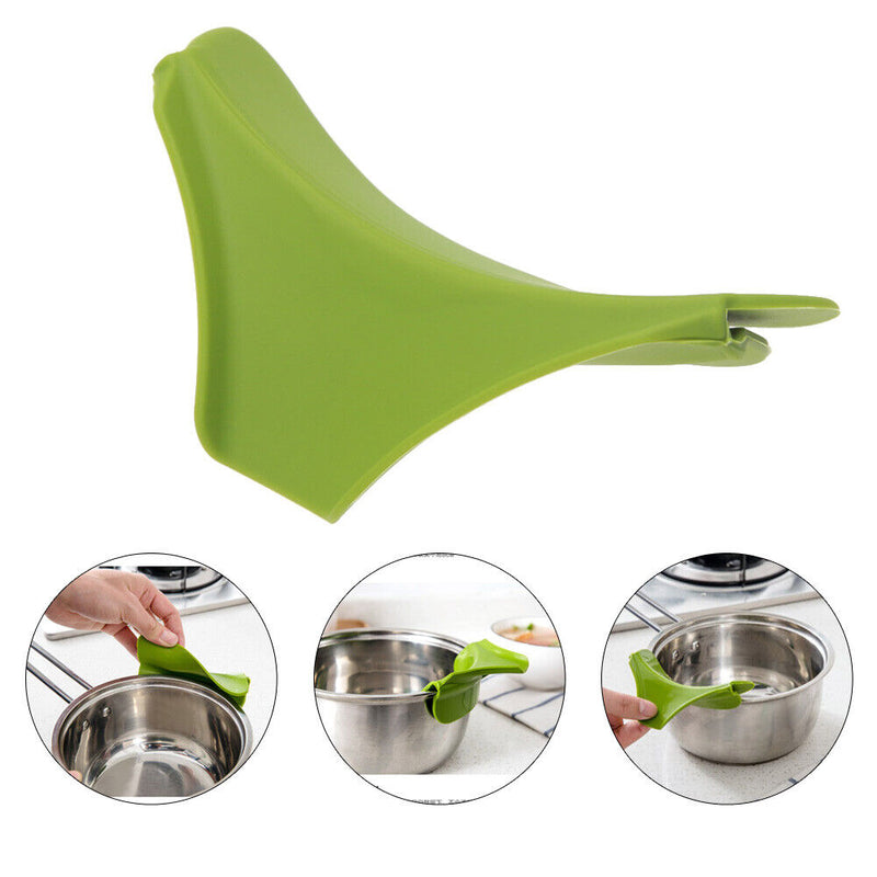 Kitchen Funnel Tools Prevent Spills Silicone Circular Rim Liquid Deflector