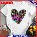 Leopard Love Valentines Day Women Love Print Summer Tees Casual T-Shirt