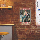 Sitting on Motorcycle Retro Metal Plate Tin Sign Plaque for Bar Pub Club