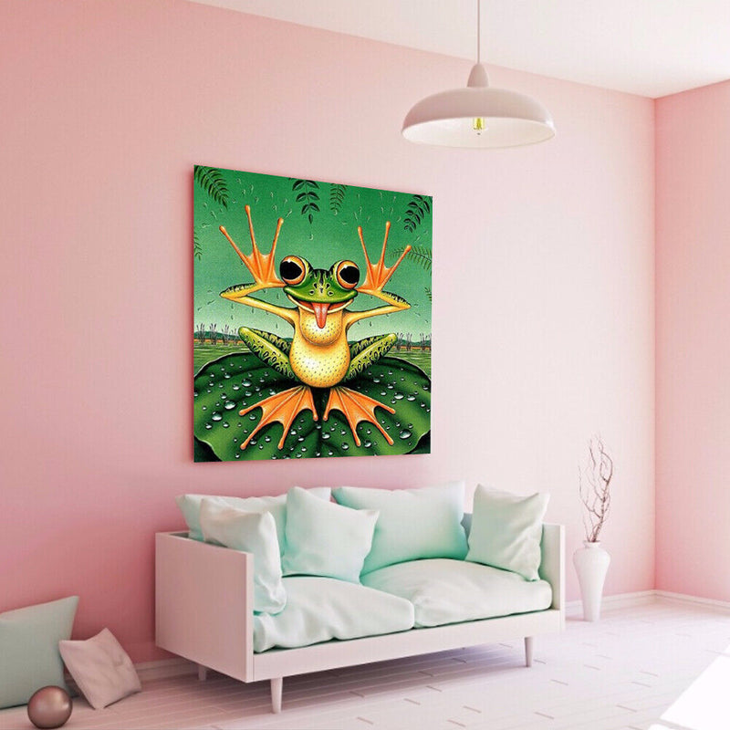 Full Drill Diamond Painting DIY Happy Frog Rhinestone Picture for Wall Decor