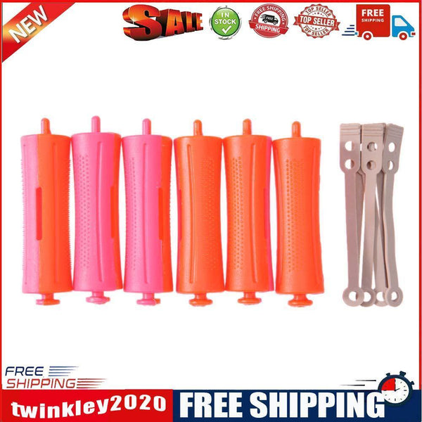 6pcs Perm Bar Rubber Band Hair Curler Hairdressing Tool(Random Color/10#)