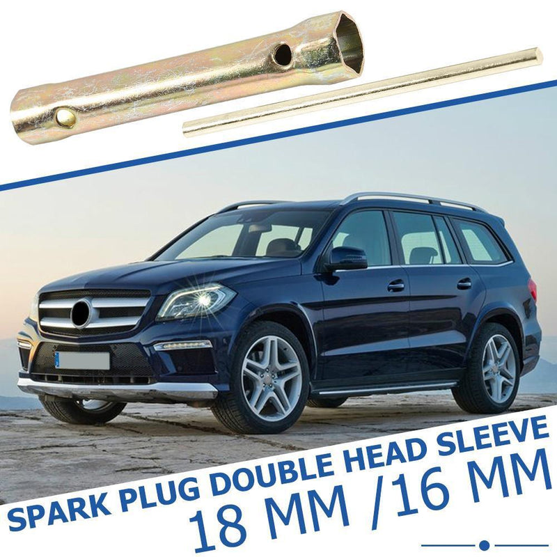 Double Ended Spark Plug Socket Wrench Tool 16mm/18mm with Torque Bar Handle