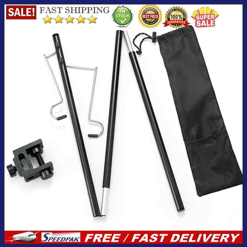 Folding Camping Lamp Pole Kit Detachable Lantern Stand Tent Hanging Light H
