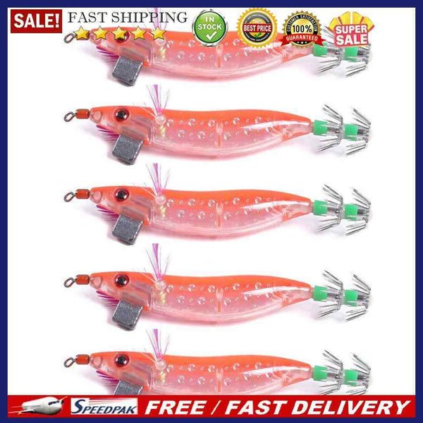 5pcs 9g/10cm Luminous Double-Layer Squid Hooks Artificial Shrimp Lure (2)