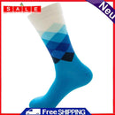 1 Pair Men Cotton Soft Socks Gradient Color Autumn Winter British Knee-High Sock