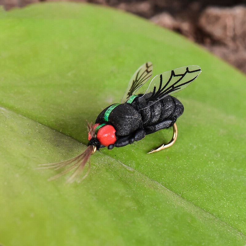 2x LEO Topwater False Bait with Fishhook Fishing Lure Bionic Insect Fly Jig