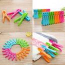 24Pcs Laundry Clothes Pins Hangings Pegs Clips Plastic Hangers Clothes K0T0