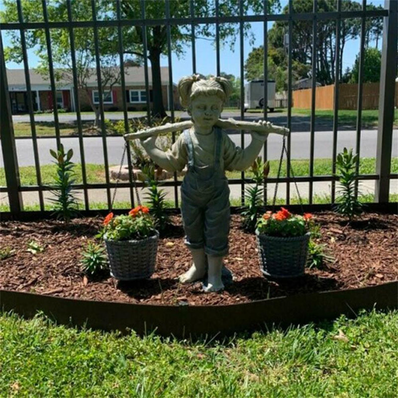 Statues Little Girl Garden Statue Two Tone Stone Garden Statues Garden Decor