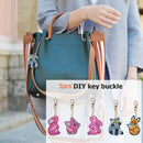 5pcs DIY Full Drill Special Shaped Diamond Painting Animal Key Ring Embroid