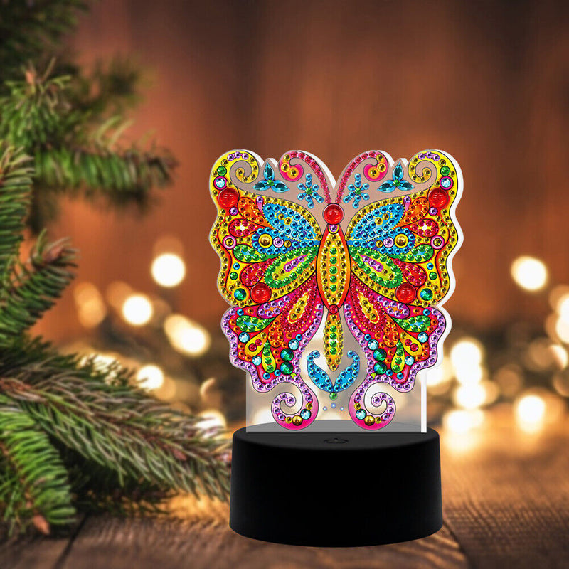Butterfly DIY Diamond Painting LED Light Embroidery Night Lamp Home Decor Newly