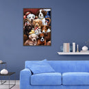 5D DIY Full Drill Diamond Painting Dog Cross Stitch Needlework Round Rhinestone