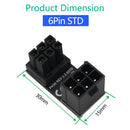 2x ATX 6 Pin Power Supply Adapter for Graphics Card Angled Turning Connectors