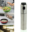Stainless Steel Olive Oil Spray Bottle BBQ Baking Vinegar Gravy Dispenser