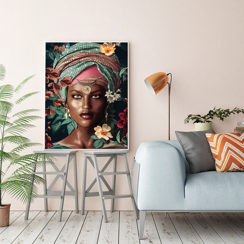 DIY Paint By Number Kit African Women Acrylic Paint Household Decor Art Craft