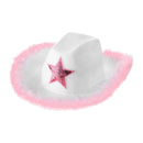 Pentagram Cowboy Hat Pink Tiara Cowgirl Western Style Felt Hat Cowboy Cap`