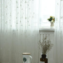 Embroidery Printing Curtain Window Screening Home Yarn Tulle Curtain(White)