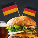 Mini Germany Toothpick Flags Decors - Food Picks Card with Double-sided Pri