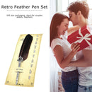 Calligraphy Feather Dip Pen+5 Nib Writing Quill Fountain Pen (Dark Brown) Newly