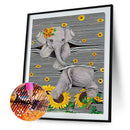 5D DIY Diamond Painting Sunflower Elephant Special-shaped Partial Drill (YXC161)