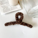 Girls Barrette Leopard Hairpins Faux Fur Hair Claws Plush Hair Clip Hairgrips