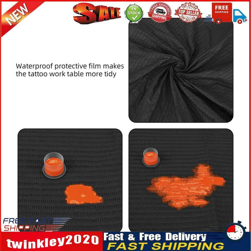 Disposable Tattoo Table Cloth Anti-Oil Sanitary Bed Sheet (20PCS)(Black) Newly