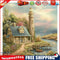 DIY Paint By Number Kit Seaside Villa House No Frame for Home Art Decor