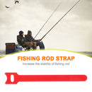 10pcs Fishing Rod Tie Holders Straps Suspenders Fastener Cable Belt (Red) Newly