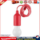 LED Hanging Light Bulb Battery Powered Colorful Pull Cord Bulbs (Red) Newly